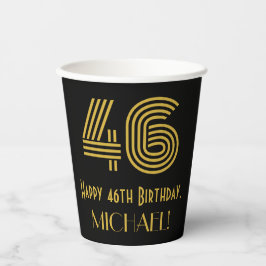 46. Geburtstag: Art Deco Inspiriert Look "46" & Na Pappbecher