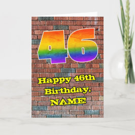 46. Geburtstag: Fun Graffiti-Inspiriert Regenbogen Karte