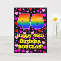 46. Geburtstag: Loving Hearts Pattern, Regenbogen 