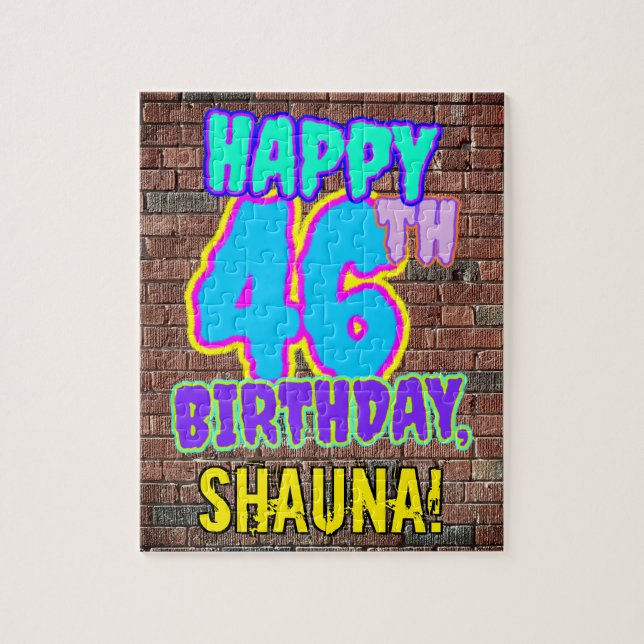 46. Geburtstag ~ Spaß, Urban Graffiti Inspiriert L (Vertikal)