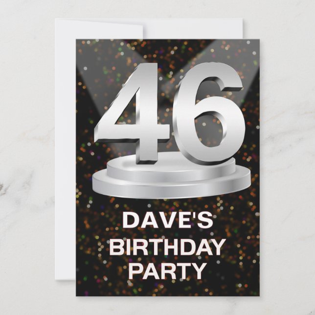 46. Geburtstagsparty Einladung einen Namen hinzufü (Vorderseite)