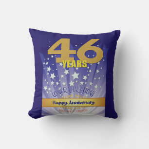 46 Jahr CUSTOM NAME 12 Schritt Jubiläum große Zahl Kissen