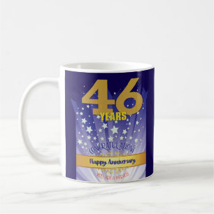 46 Jahre Erholung CUSTOM Jahrestag kühne Zahl Kaffeetasse