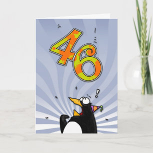 46e anniversaire - Carte de surprise de pingouin