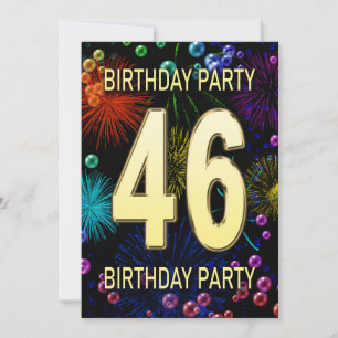 46e anniversaire Invitation fête feux d'artifice