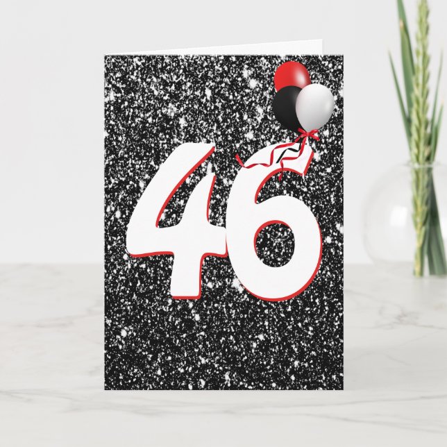 46e ballons d'anniversaire sur carte de Parties sc (Devant)