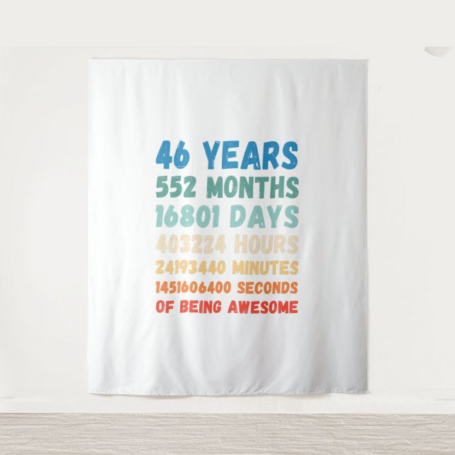 46th Birthday 46 Years Of Being Awesome Wedding An Wandteppich (Vorderseite)