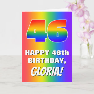 46th Birthday: Colorful, Fun Rainbow Pattern # 46 Karte