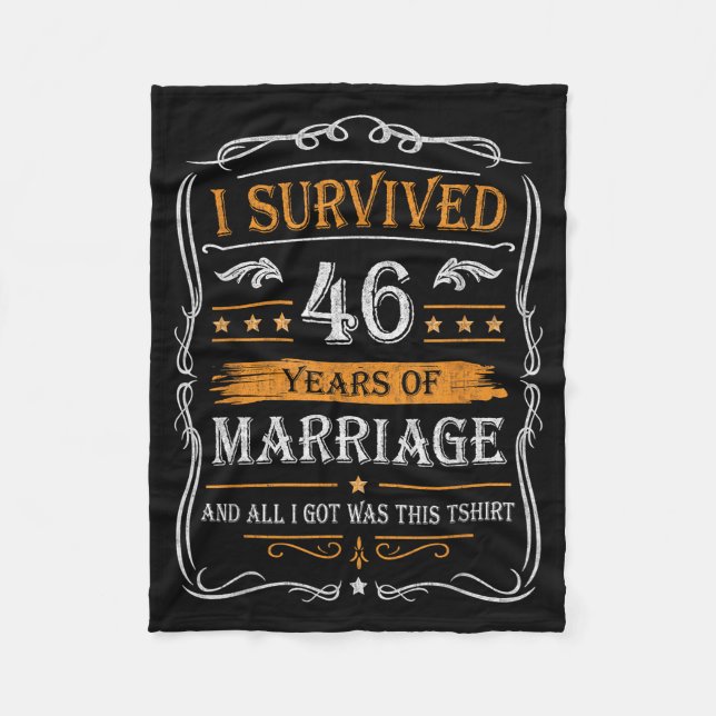 46th Wedding Anniversary Shirt Couples Husband Wif Fleecedecke (Vorderseite)