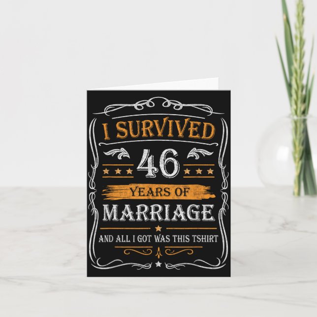 46th Wedding Anniversary Shirt Couples Husband Wif Karte (Vorderseite)