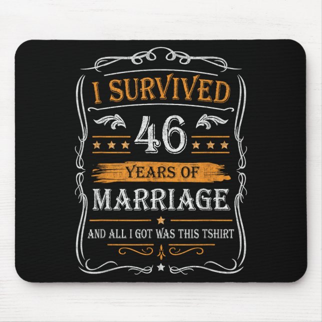 46th Wedding Anniversary Shirt Couples Husband Wif Mousepad (Vorne)