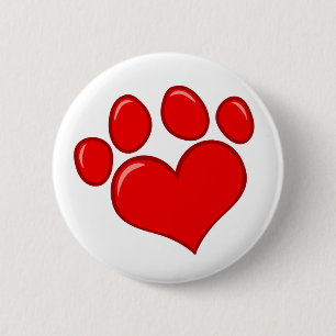 4782 ROTE HERZZAHL VERURSACHT TIERE LIEBE KÜMMRE BUTTON