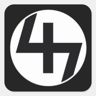 47 Aufkleber-Schwarzes/Schwarzes Quadratischer Aufkleber