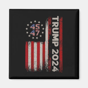 47 Donald Trump 2024: Amerikanische Fahne 2024 Wah Magnet