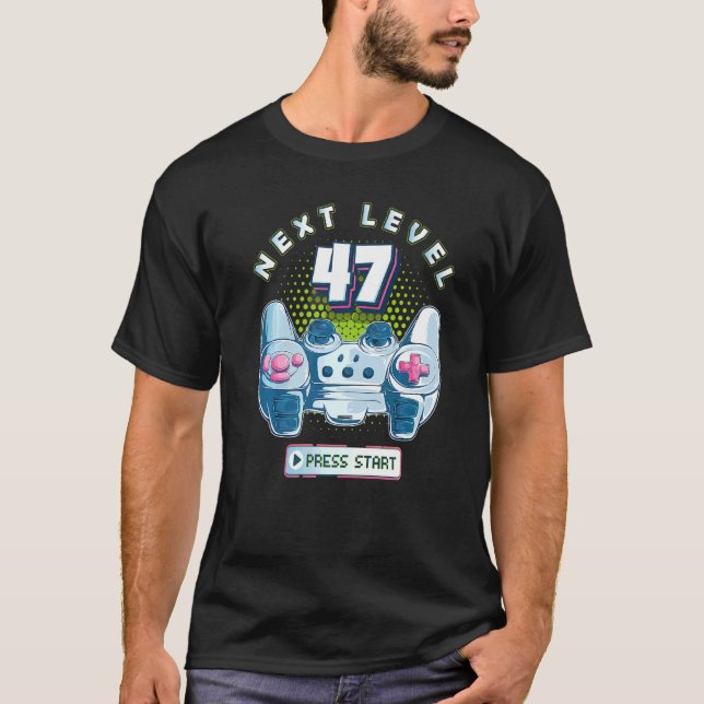 47 Gamer Next Level 47 Gaming Controller zum Gebur T-Shirt (Vorderseite)