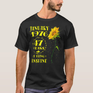 47. Geburtstag 47 Jahre Alte Sonnenblume Geboren J T-Shirt
