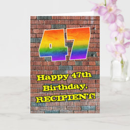 47. Geburtstag: Fun Graffiti-Inspiriert Regenbogen Karte