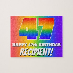 47. Geburtstag — mehrfarbiges Regenbogenmuster "47