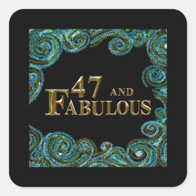 47. Geburtstag Quadratischer Aufkleber (Vorderseite)
