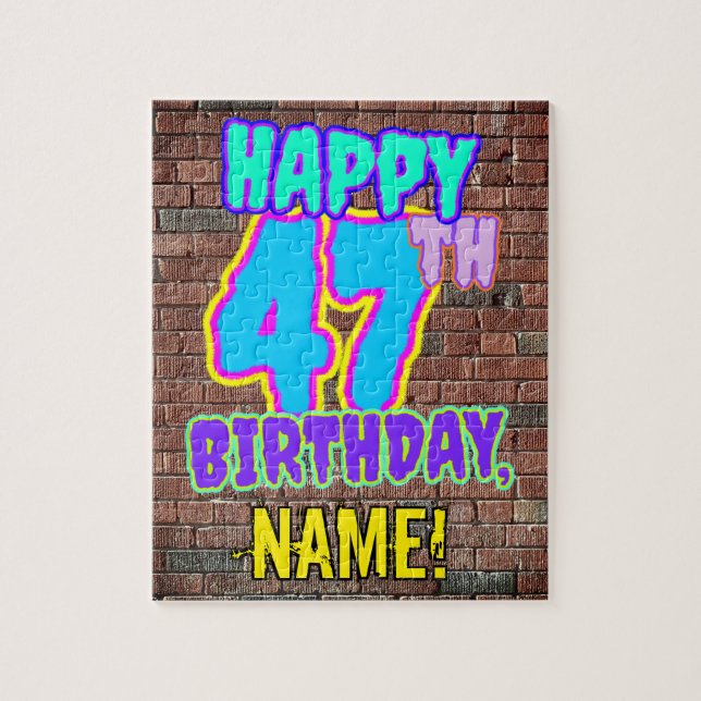 47. Geburtstag ~ Spaß, Urban Graffiti Inspiriert L (Vertikal)