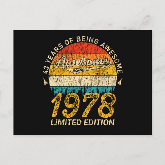 47 Jahre alt 1978 Retro Phantastisch 47. Geburtsta Postkarte (Vorderseite)