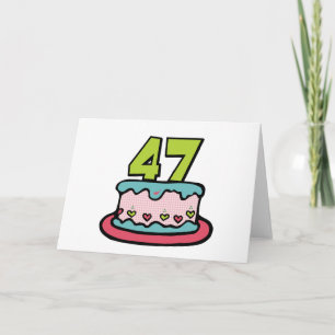 47 Jahre alter Geburtstagskuchen Karte