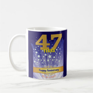 47 Jahre Erholung CUSTOM Jahrestag kühne Zahl Kaffeetasse