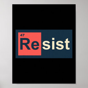47 Periodischer Tisch gegen Trump Poster
