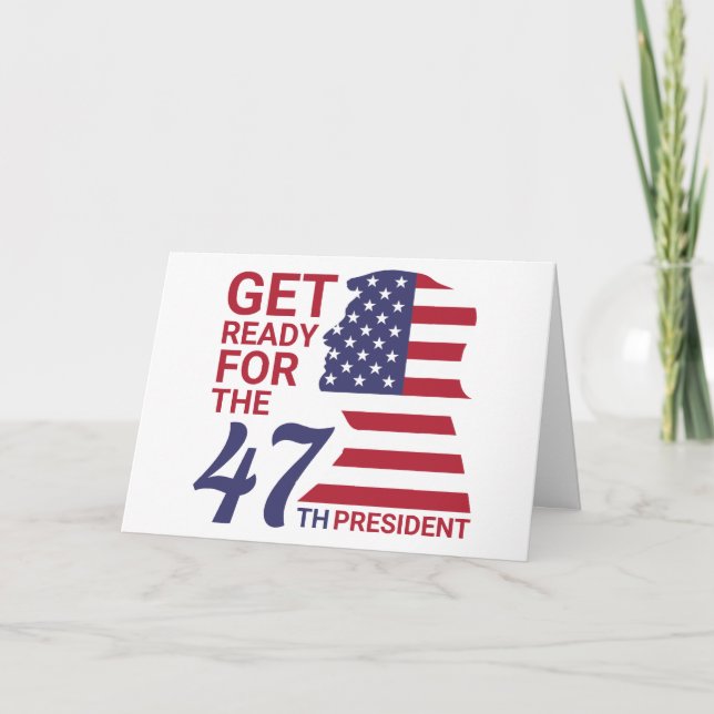 47. Präsident, amerikanische Trump-Flagge Karte (Vorderseite)