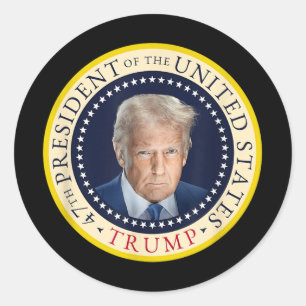 47. Präsident Trump Offiziell Portrait Siegel 4. Runder Aufkleber