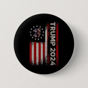 47 Trump 2024 American Flag (auf der Rückseite) 1 Button
