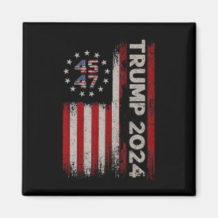 47 Trump 2024 American Flag (auf der Rückseite) 1 Magnet