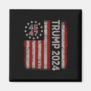 47 Trump 2024 American Flag (auf der Rückseite) Magnet