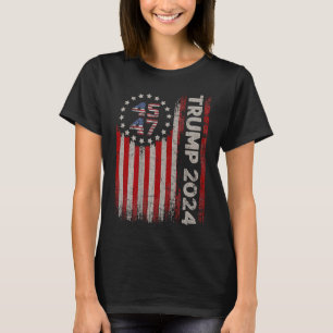 47 Trump 2024 Amerikanische Flagge T-Shirt