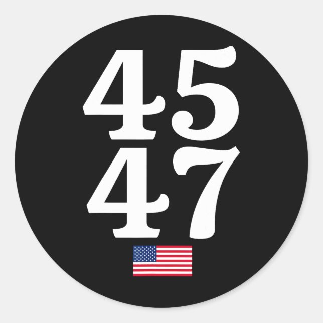 47 Trump 2024 US-amerikanische Flagge Runder Aufkleber (Vorderseite)