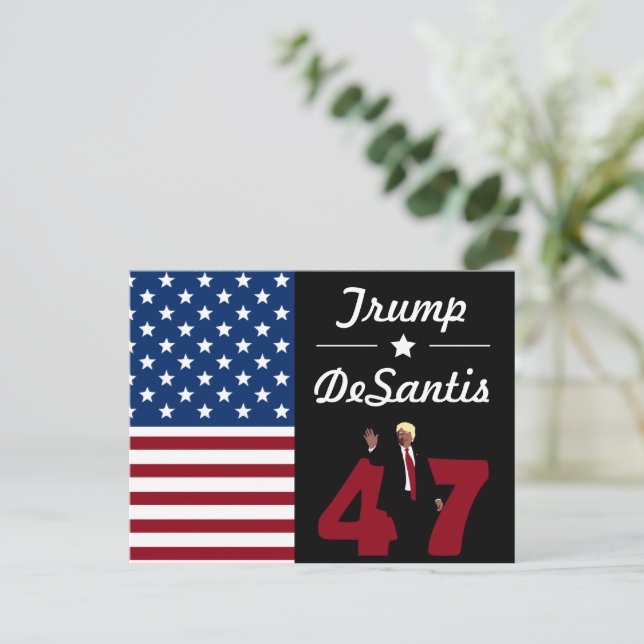 47 Trump Desantis 2024 Postkarte (Stehend Vorderseite)