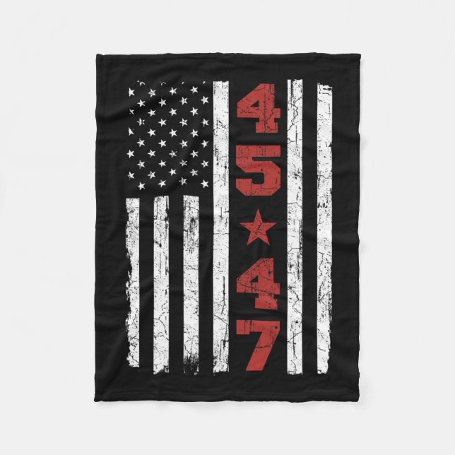 47 Trump Vintag US-Flagge 2024 Präsidentschaftswah Fleecedecke (Vorderseite)