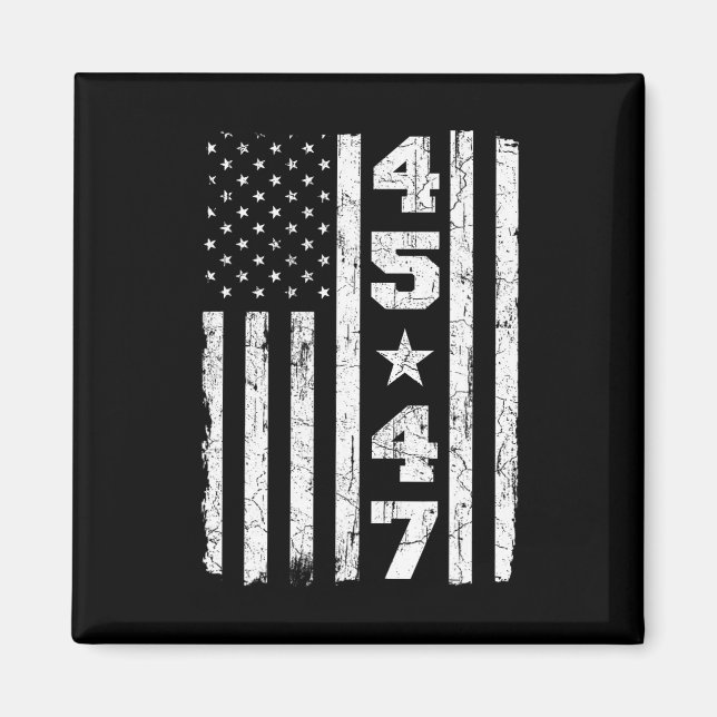 47 Trump Vintag US-Flagge 2024 Präsidentschaftswah Magnet (Vorne)