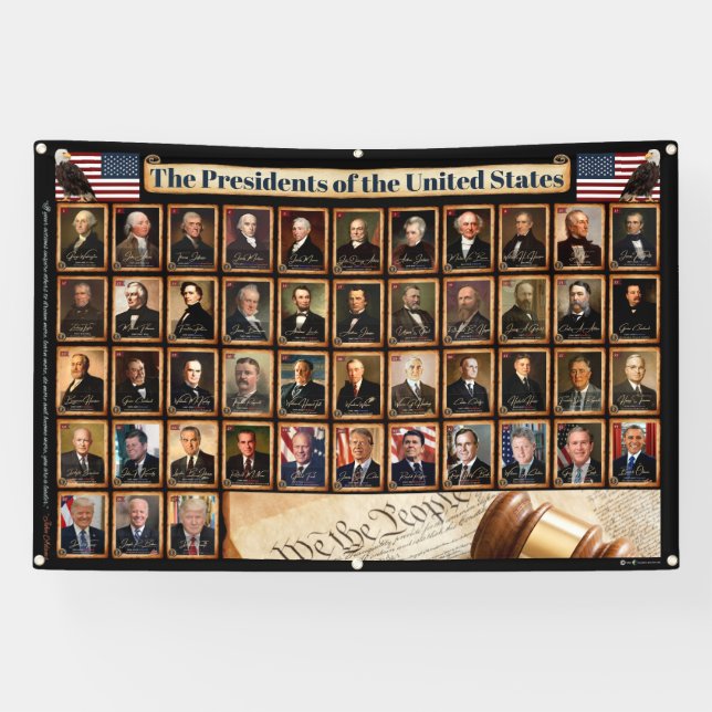 47 US-Präsidenten mit Donald Trump Outdoor Banner (Horizontal)