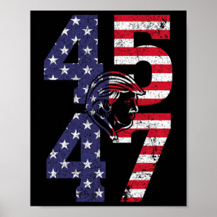 47 Wir Menschen 2024 stehen mit amerikanischer Fla Poster
