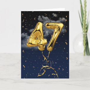 47e anniversaire Gold Foil Balloon et carte Confet