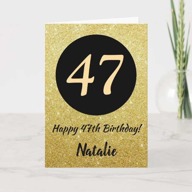 47e Joyeux Anniversaire Carte Parties scintillant  (Devant)