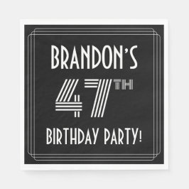 47th Birthday Party: Art Deco Style + Custom Name Serviette