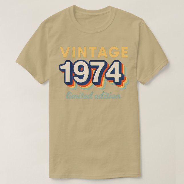 47th Birthday   Vintage 1974 Limited Edition  T-Shirt (Design vorne)