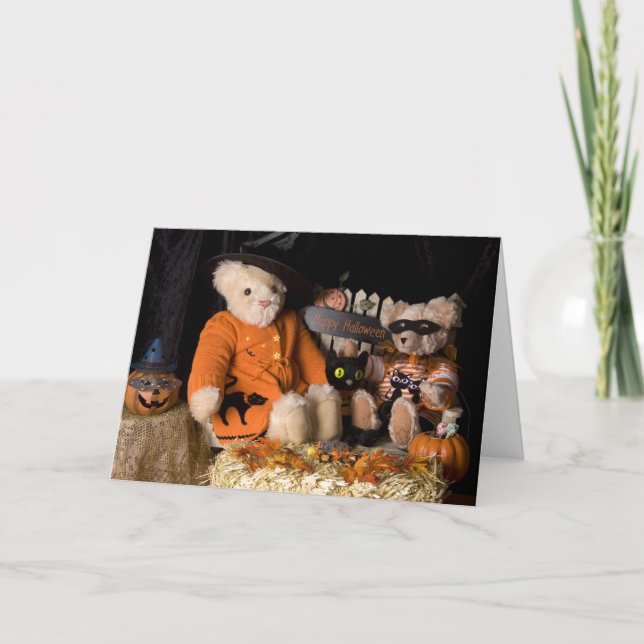 4812 Teddy Bears Halloween Grußkarte Karte (Vorderseite)