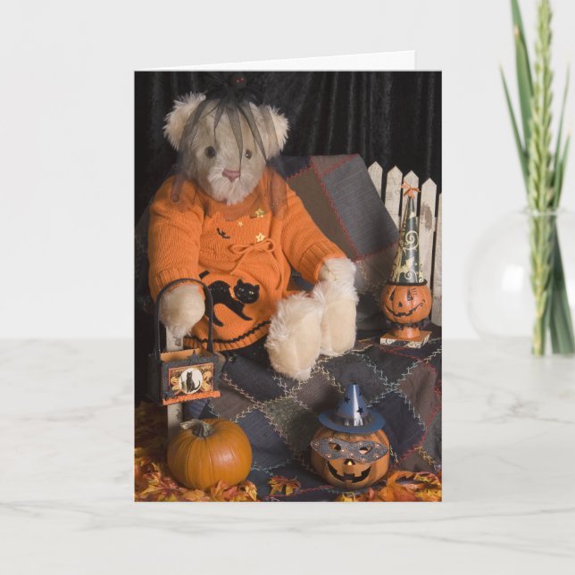 4839 Teddy Bär Halloween Grußkarte Karte (Vorderseite)