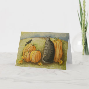 4874 Carte d'Halloween de chats de récolte