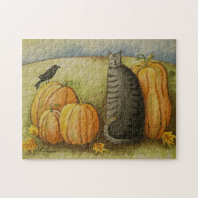 4874 Ernte-Katzen-Puzzlespiel (Horizontal)