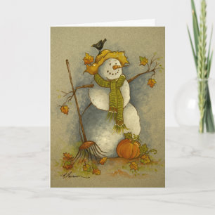 4878 Harvest Snowman Halloween Grußkarte Karte