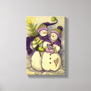 4882 Schneemann-Weihnachten Leinwanddruck
